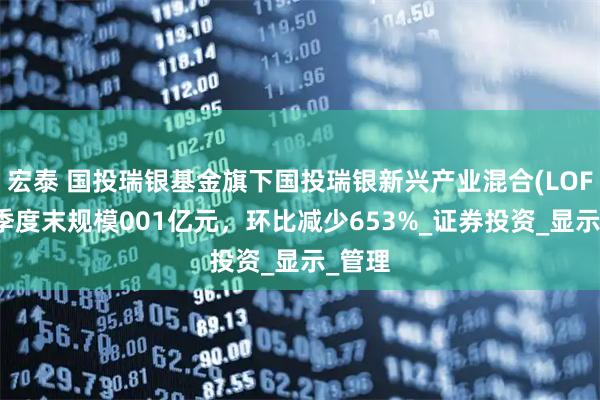 宏泰 国投瑞银基金旗下国投瑞银新兴产业混合(LOF)C二季度末规模001亿元，环比减少653%_证券投资_显示_管理